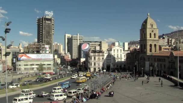 Paz Bolivia 2015 Basílica San Francisco Plaza San Francisco Ciudad — Vídeos de Stock