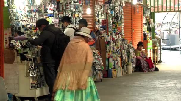 Paz Bolivien 2019 Straßenmarkt Paz Bolivien — Stockvideo