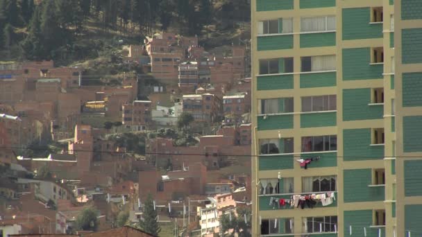 Appartement Bouw Slums Paz Bolivia — Stockvideo