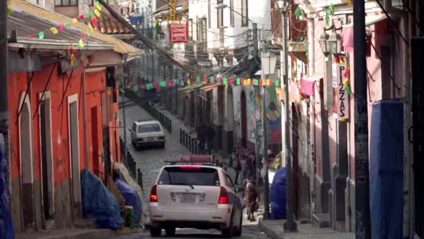 Paz Bolivia 2019 Calle Vieja Pueblo Boliviano Paz Capital Bolivia — Vídeos de Stock