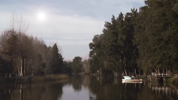 Tigre Arjantin Deki Sun Canal Yakınlaştır — Stok video
