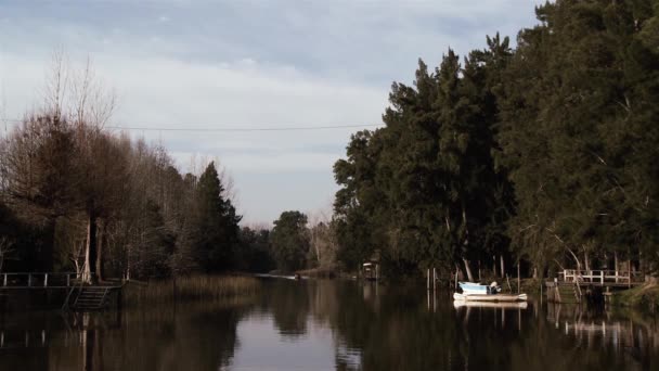 Landscape Canal Delta Tigre Argentina South America — Stock Video