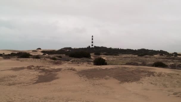 Vuurtoren Van Querandi Aan Atlantische Kust Provincie Buenos Aires Argentinië — Stockvideo