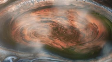 Büyük Kırmızı Leke, Jüpiter 'in atmosferinde sürekli bir yüksek basınç bölgesi. NASA tarafından desteklenen bu videonun elementleri. 