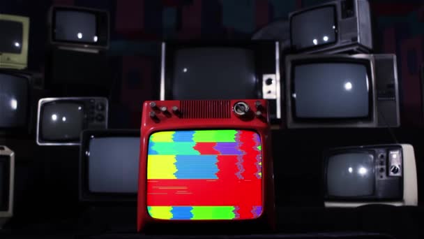 Retro Color Bars Stacked Retro Tvs Colorama Tone — Stock Video