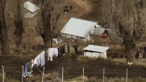 Mountain Village Rural Houses Andes Patagonia Argentina — Stock Video