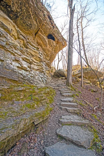 Pasos de piedra en un sendero oculto — Foto de Stock
