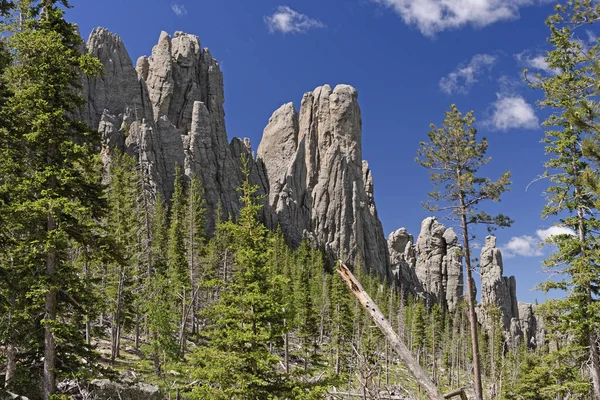 Crags distinctifs sur une vallée alpine — Photo