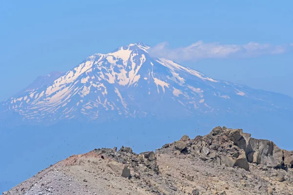 Shasta Vanaf Top Van Lassen Het Vulkanisch Nationaal Park Lassen — Stockfoto