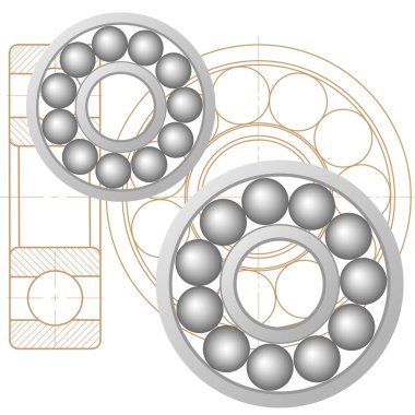 Mekanik bir yatak tasarım öğesi. Vektör satırı simgesi şablonu. Sen-ebilmek kullanma enerji, güç, makine, ulaşım