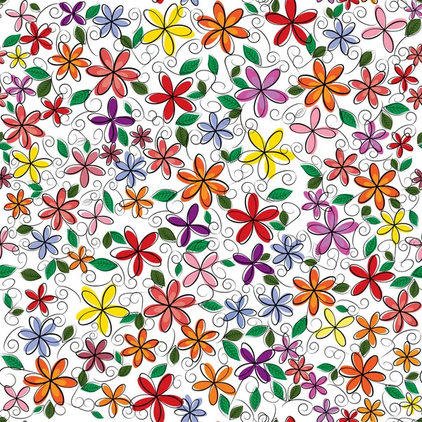Patrón floral sin costuras. ilustración vectorial — Vector de stock