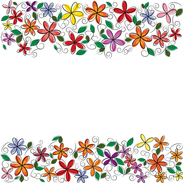 vektör çiçekli çerçeve