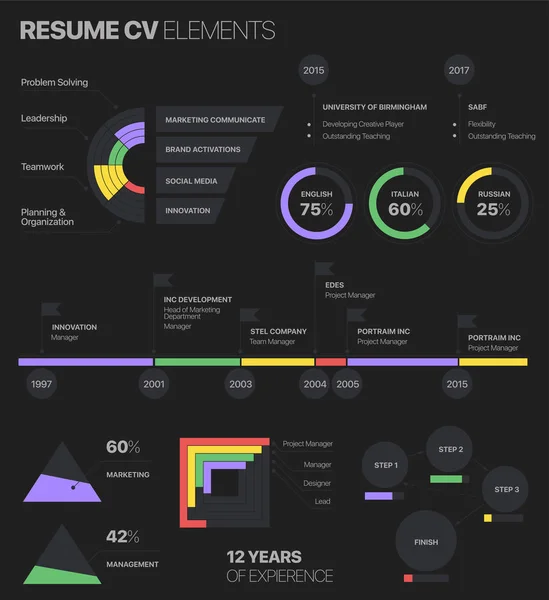 Pacote de elementos de modelo infográfico — Vetor de Stock