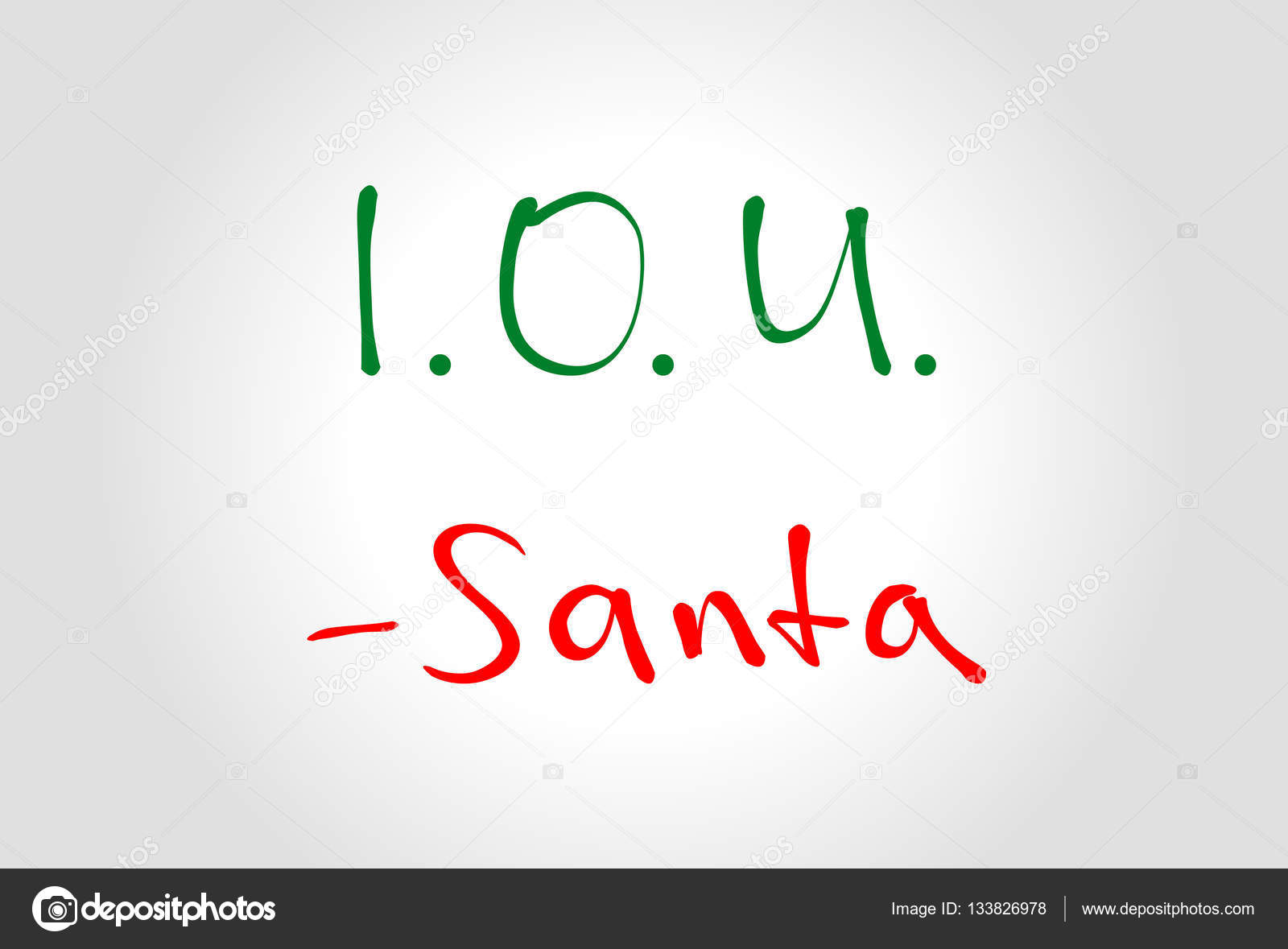 handwritten message card from santa with i o u i owe you santa iou