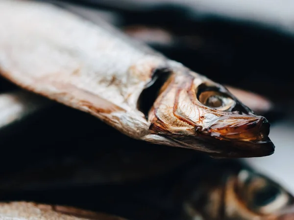 Kallrökt Salaka Klar Att Äta Rökt Fisk Närbild Tallrik Havsfisk — Stockfoto