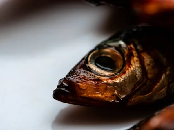 Salaka Fumado Frio Pronto Para Comer Peixe Fumado Fecha Prato — Fotografia de Stock