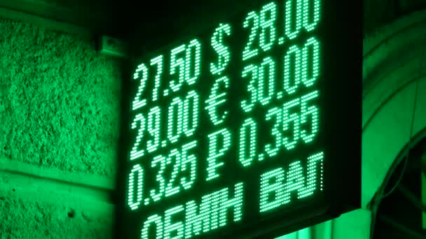 Panneau LED avec taux de change pour Hryvnia ukrainienne .