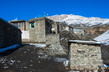 Antik yerleşimin dağlarda, Xinaliq, Azerbaycan