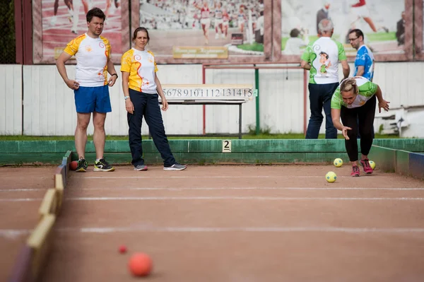 MOSCOW-JUNIO 28-29, 2017. torneo ruso Sozidanie de Bocce r Fotos De Stock