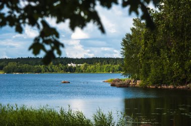 Yaz Peyzaj Park şehir Vyborg Rusya'da yakınındaki Monrepo
