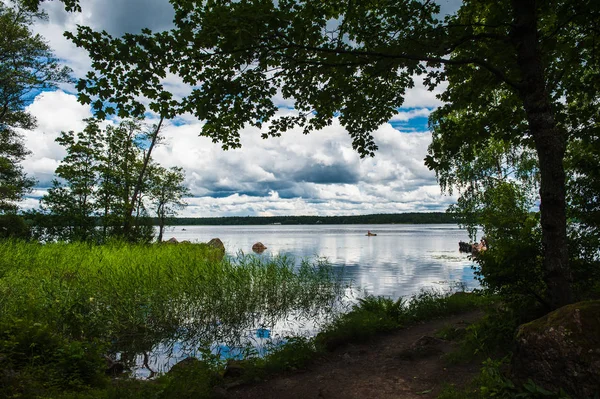 Paisaje de verano en el parque Monrepo cerca de la ciudad de Vyborg en Rusia —  Fotos de Stock