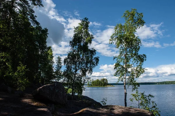 Summer landscape in park Monrepo near town Vyborg in Russia — Stock Photo, Image