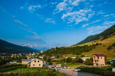 Svanlar Mestia, Svaneti bölgesi, Georgia kuleleri.