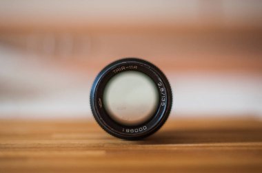 İşaretleme eski kamera lens yakın çekim