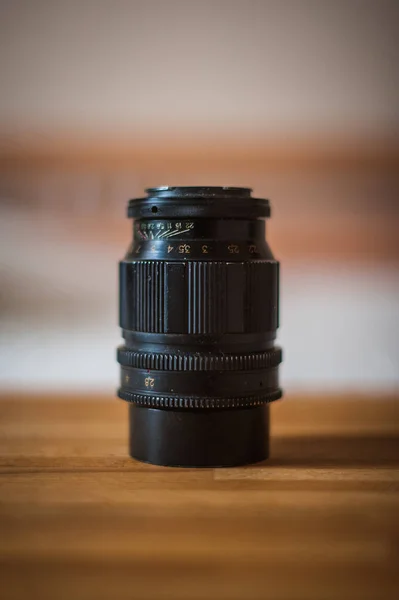 Old camera lens marking close up — Stock Photo, Image