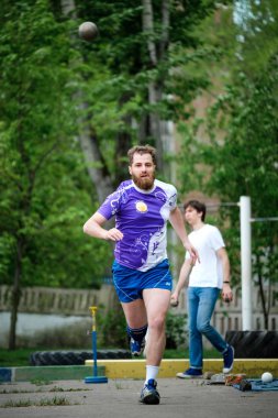 Moskova, Rusya - 12 Mayıs 2018: Rus turnuva gün çalışan,