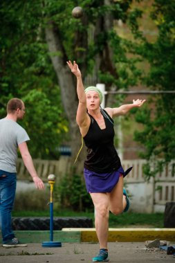 Moskova, Rusya - 12 Mayıs 2018: Rus turnuva gün çalışan,