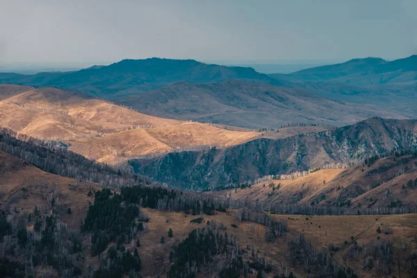 Pemandangan dari atas ski Manzherok ski resort — Stok Foto