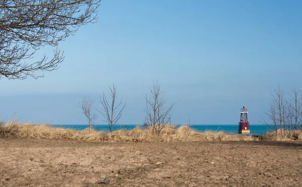 Faro en el lago Michigan — Foto de Stock