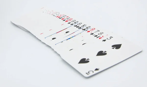 Jogando cartas em um fundo branco — Fotografia de Stock