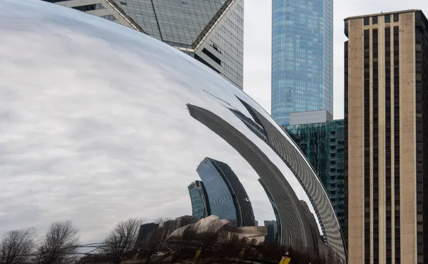 Reflejo de edificios de Chicago en el frijol — Foto de Stock