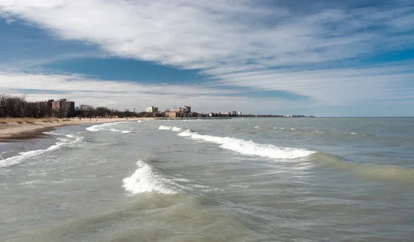 Vista de Chicago en un lago Michigan — Foto de Stock