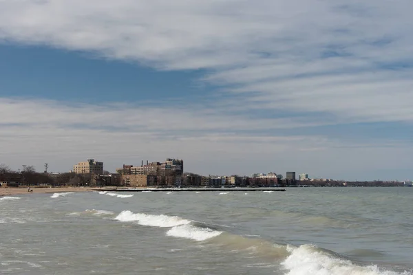 Chicago vista sobre um lago Michigan — Fotografia de Stock
