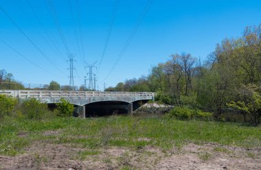 Banliyöde bir parkta büyük köprü