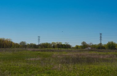 Bulutlu bir günde Chicago banliyölerinde Park 