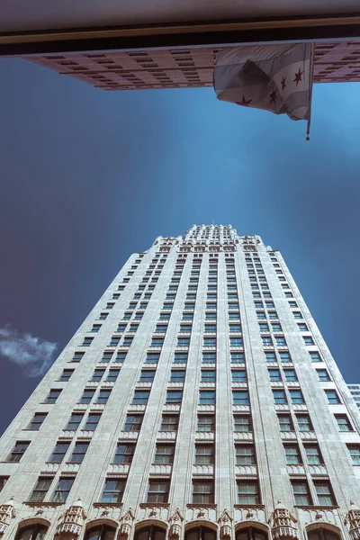 Big building on a street on Chicago Downtown