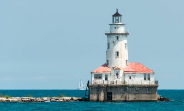 Michigan Gölü üzerinde büyük ışık ev