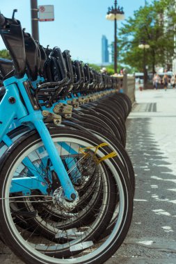Şehir Chicago sokakta park edilmiş Bisiklet kira