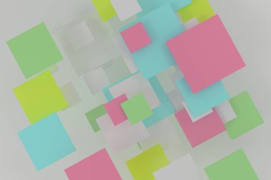 Beyaz bir küçük ve büyük kare kartları - 3d render duvar kağıdı yüksek çözünürlüklü arka plan