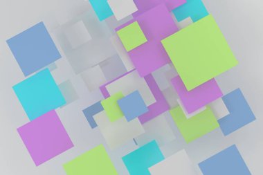 Beyaz bir küçük ve büyük kare kartları - 3d render duvar kağıdı yüksek çözünürlüklü arka plan