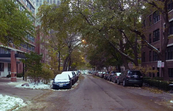 Calle de Chicago en un frío día de noviembre — Foto de Stock