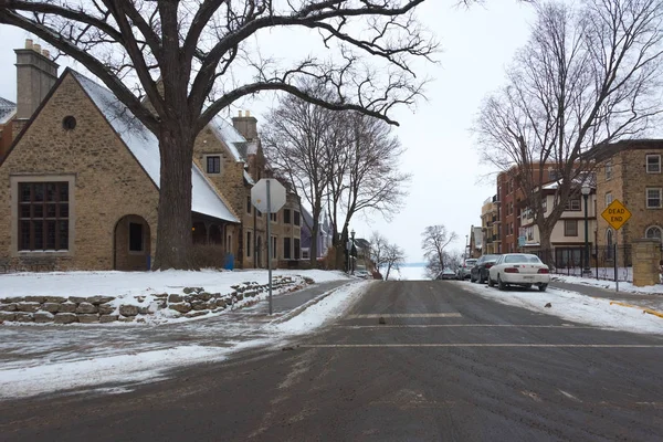 Calle City en el centro de Madison, Wisconsin — Foto de Stock