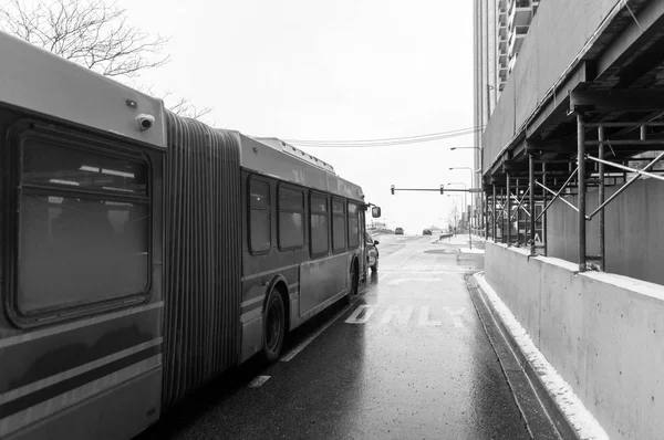 Busz Chicago Utcán Télen — Stock Fotó