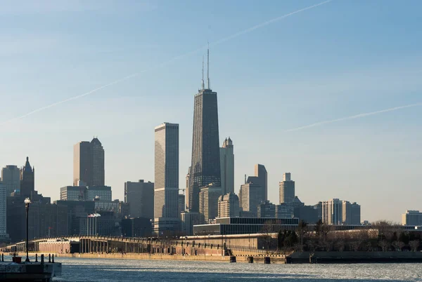 Chicago Edifícios Cidade Vista Cais Marinha — Fotografia de Stock