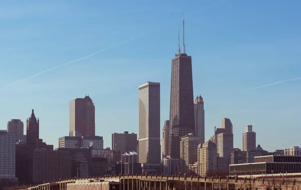 Gebouwen Van Stad Chicago Bekijken Van Navy Pier — Stockfoto
