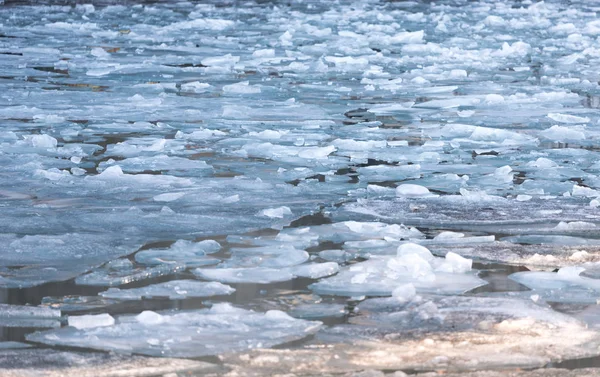 Broken Ice Frozen Chicago River Royalty Free Stock Images
